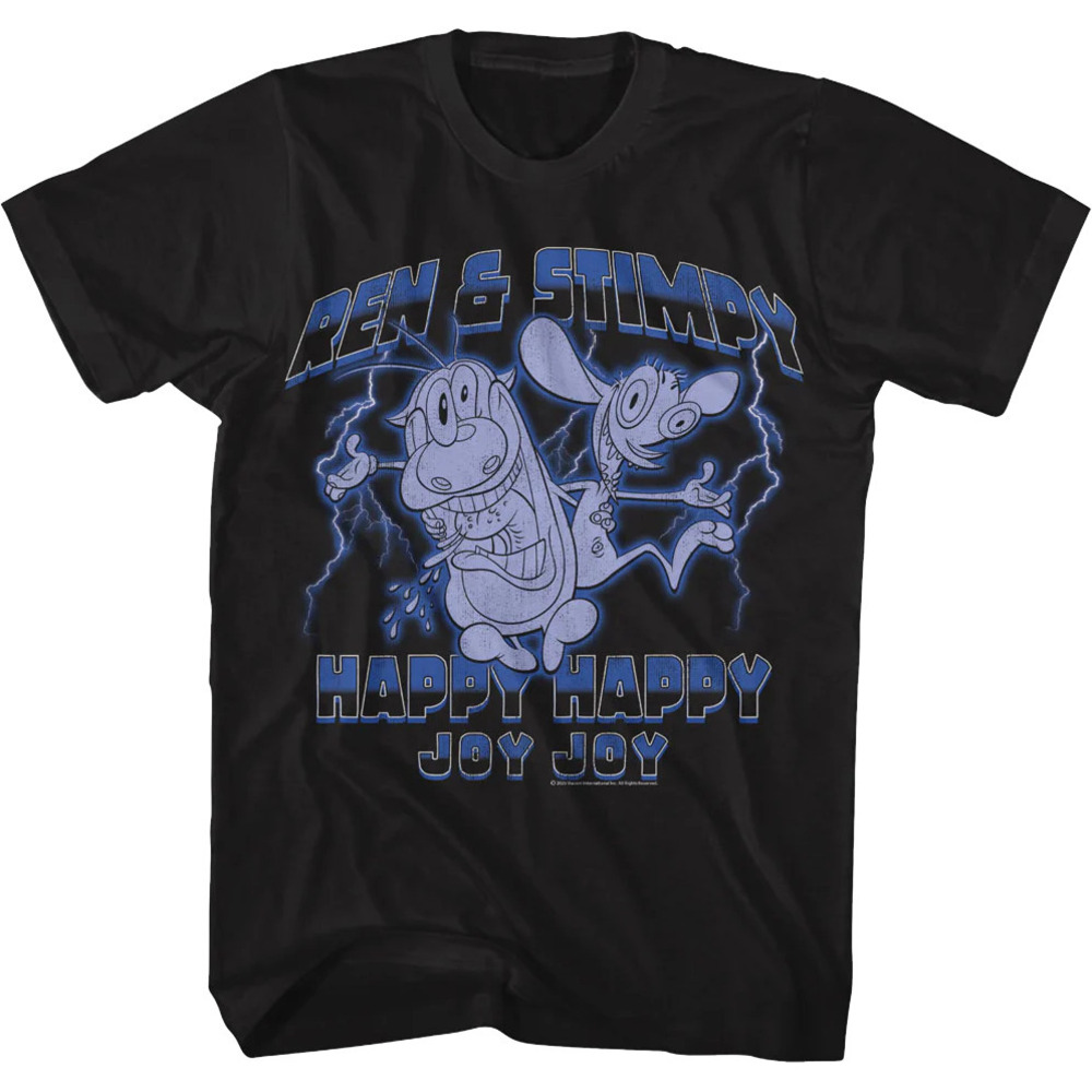 Happy Happy Joy Joy Lightning Ren And Stimpy Tshirt